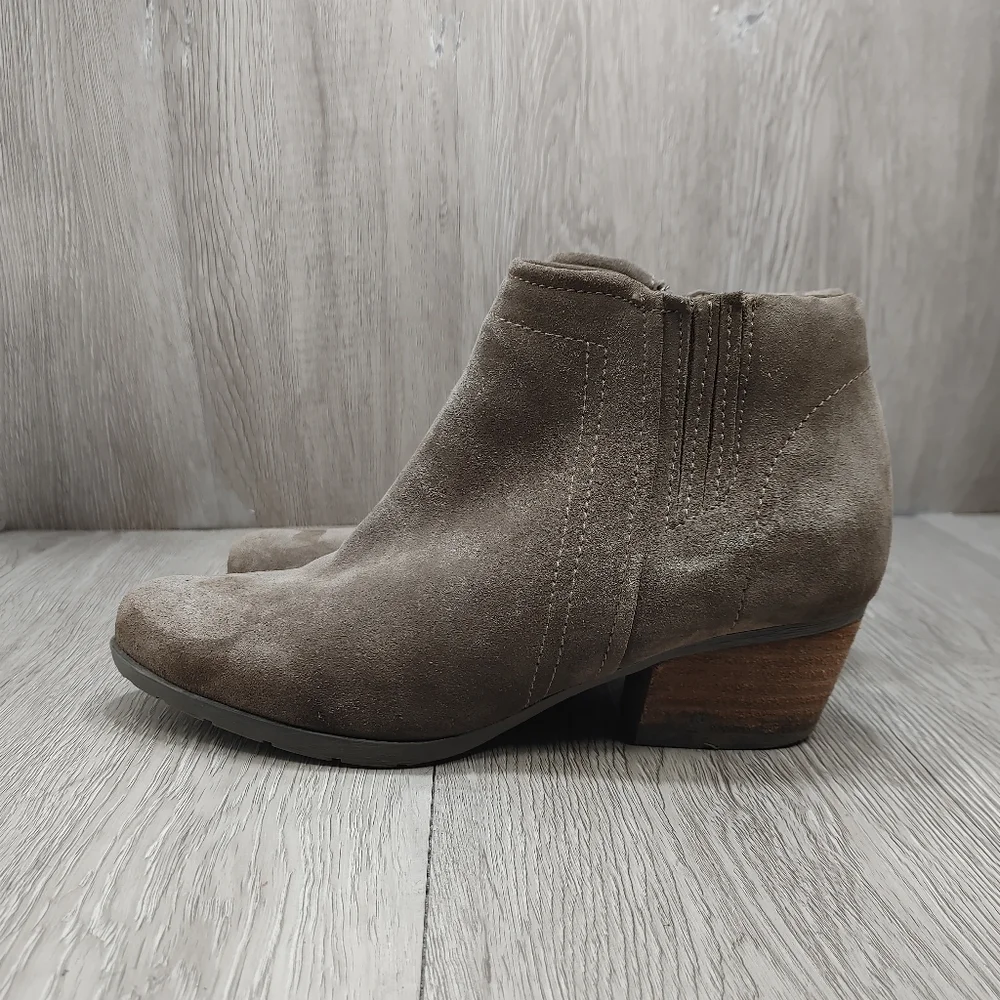 Blondo Valli Bootie Waterproof Suede Ankle  Boot Side‎ Zip Dark Taupe 7.5 Casual - Picture 5 of 13
